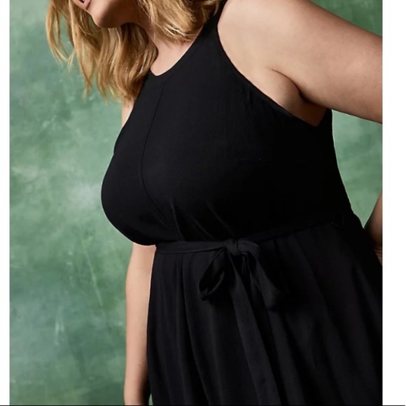 TORRID NWT BLACK WOVEN TIERED MINI DRESS 3X - Picture 6 of 6